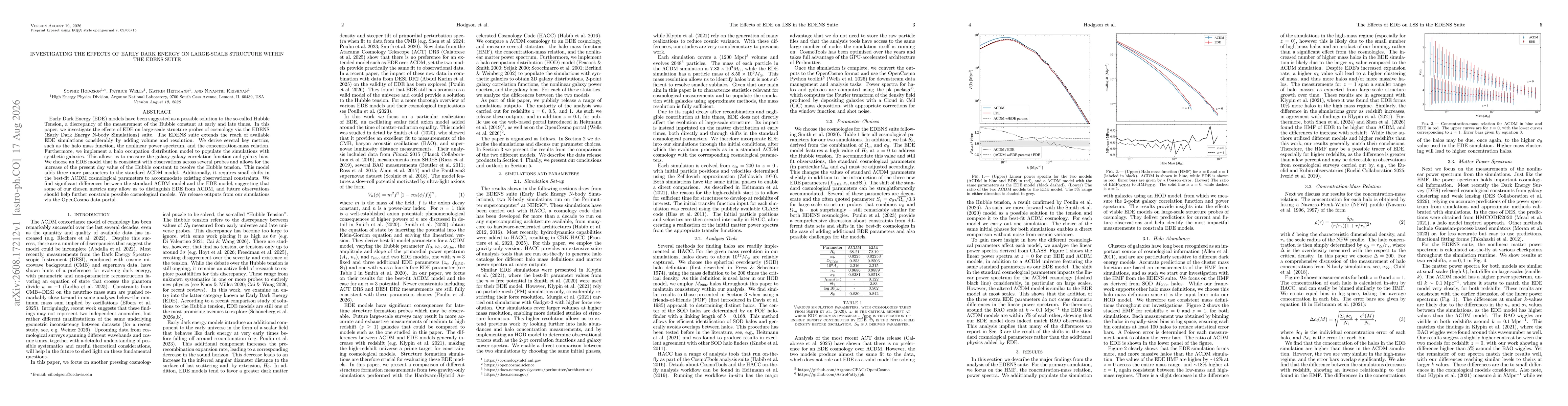 Thumbnail for Investigating The Effects of Early Dark Energy on Large-scale Structure Within the EDENS Suite