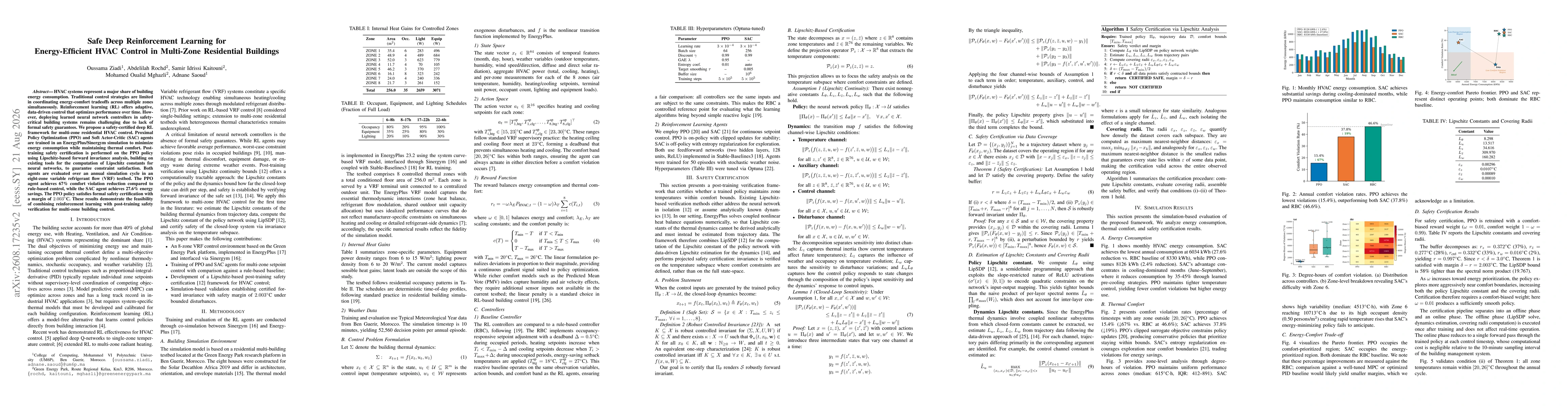 Thumbnail for Safe Deep Reinforcement Learning for Energy-Efficient HVAC Control in Multi-Zone Residential Buildings