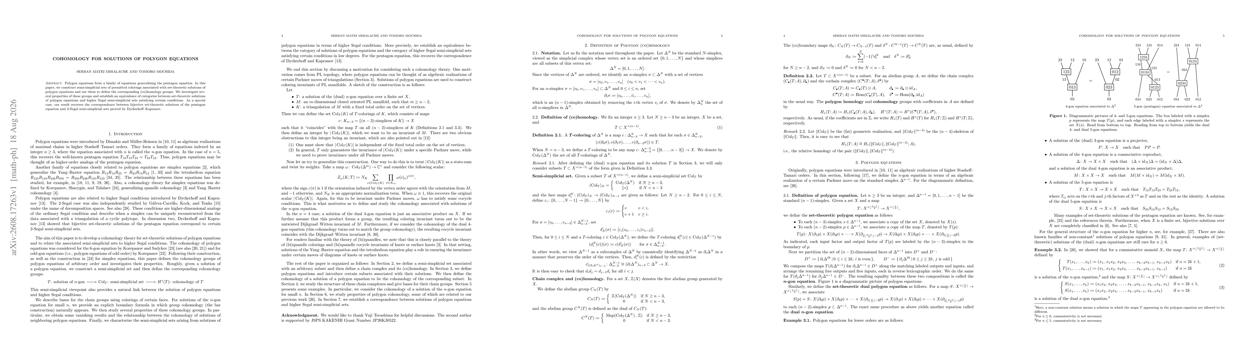 Thumbnail for Cohomology for solutions of polygon equations