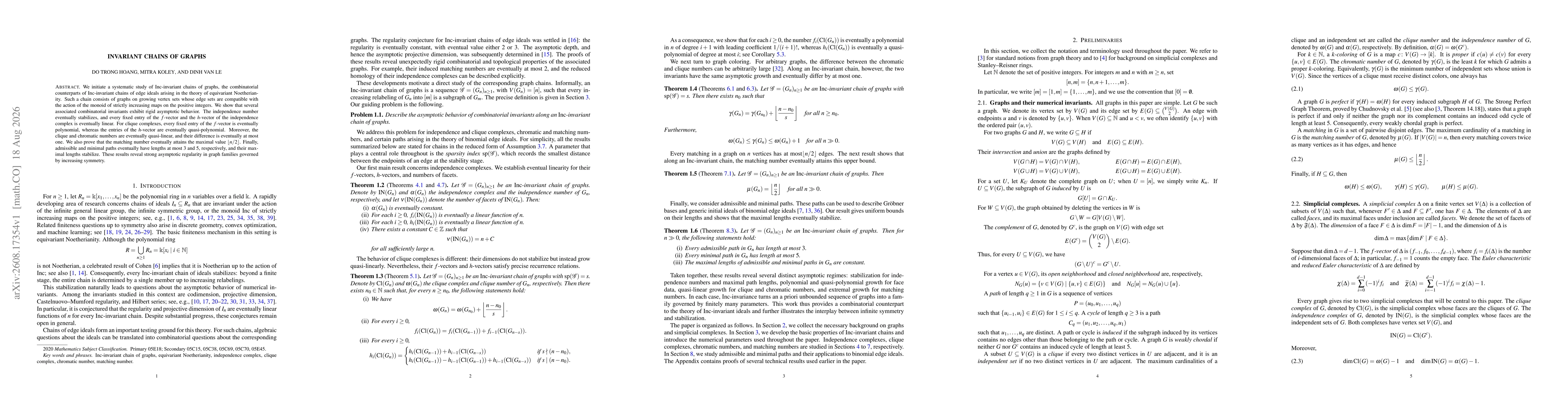 Thumbnail for Invariant chains of graphs
