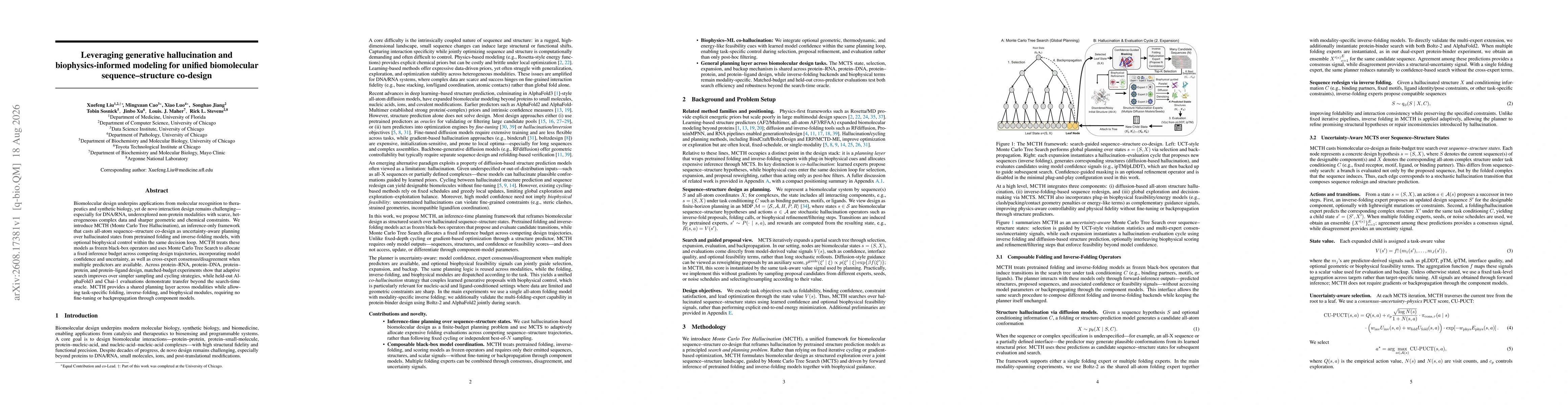 Thumbnail for Leveraging generative hallucination and biophysics-informed modeling for unified biomolecular sequence-structure co-design