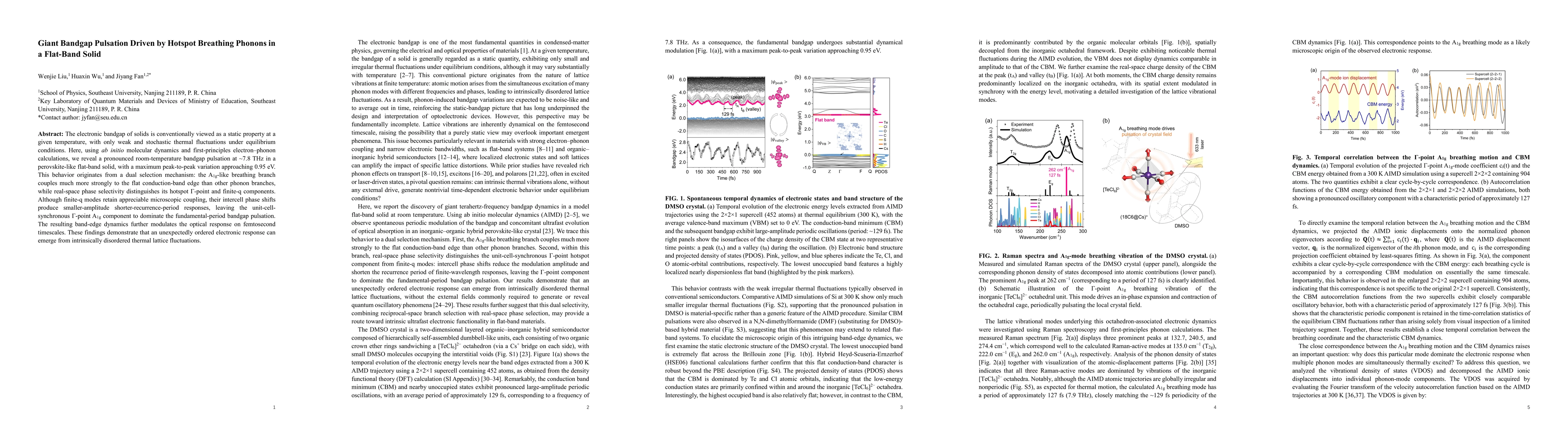 Thumbnail for Giant Bandgap Pulsation Driven by Hotspot Breathing Phonons in a Flat-Band Solid