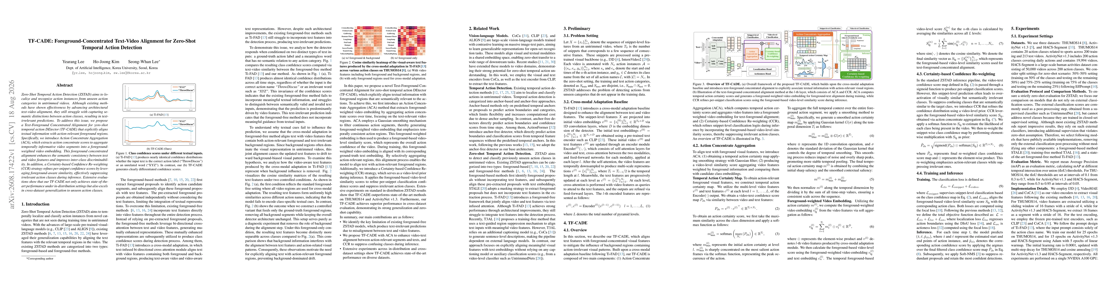 Thumbnail for TF-CADE: Foreground-Concentrated Text-Video Alignment for Zero-Shot Temporal Action Detection