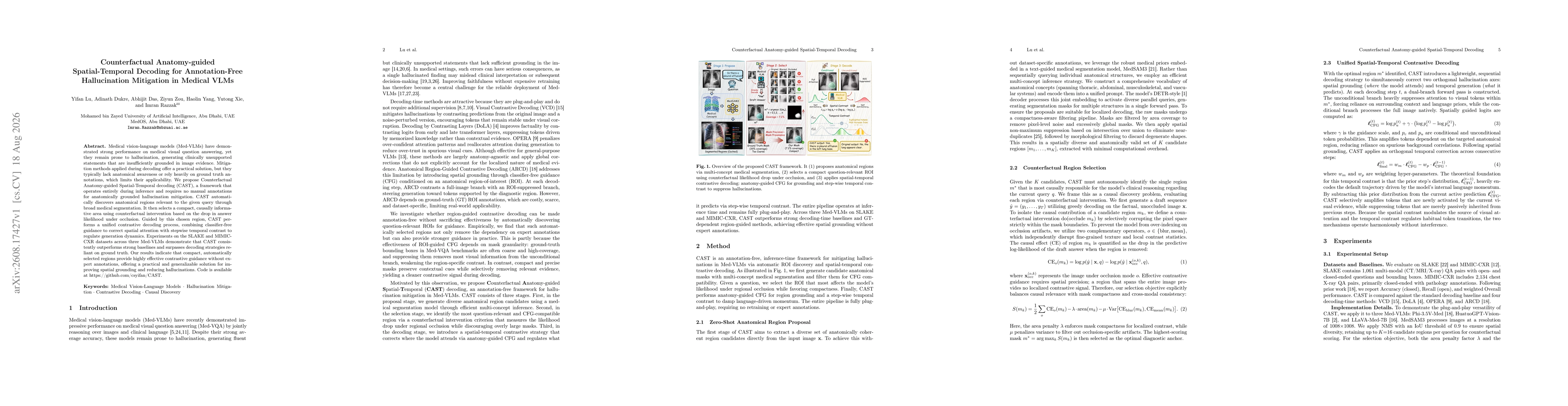 Thumbnail for Counterfactual Anatomy-guided Spatial-Temporal Decoding for Annotation-Free Hallucination Mitigation in Medical VLMs