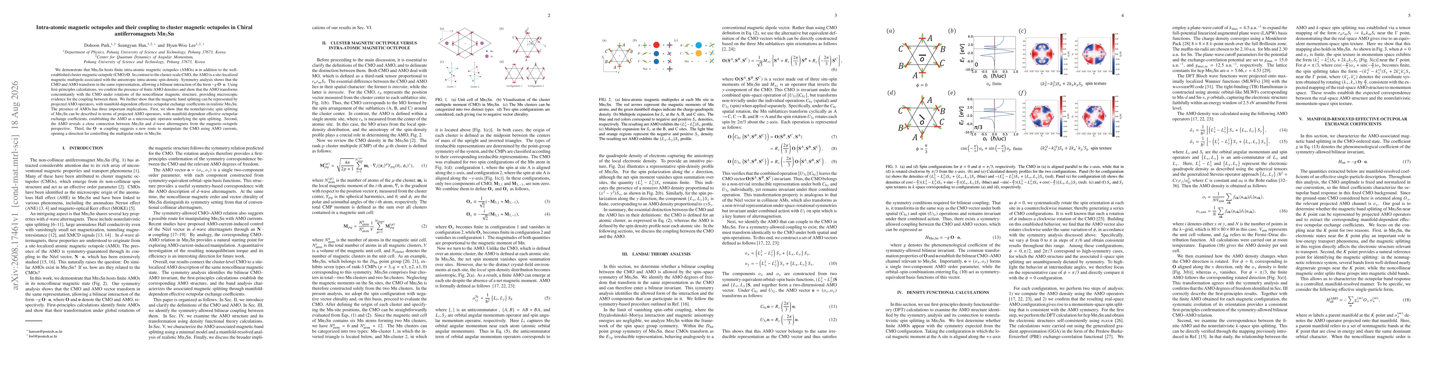 Thumbnail for Intra-atomic magnetic octupoles and their coupling to cluster magnetic octupoles in Chiral antiferromagnets Mn$_3$Sn