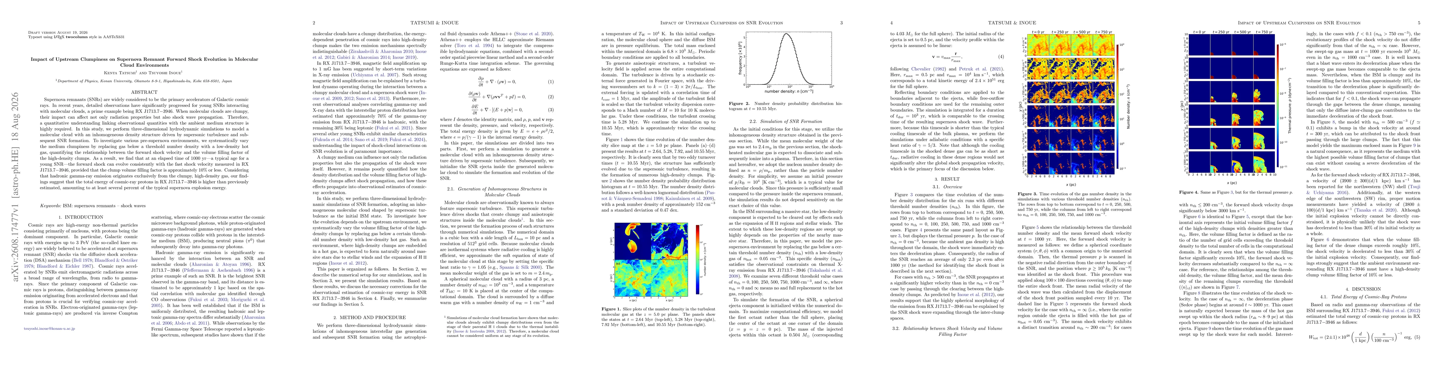 Thumbnail for Impact of Upstream Clumpiness on Supernova Remnant Forward Shock Evolution in Molecular Cloud Environments