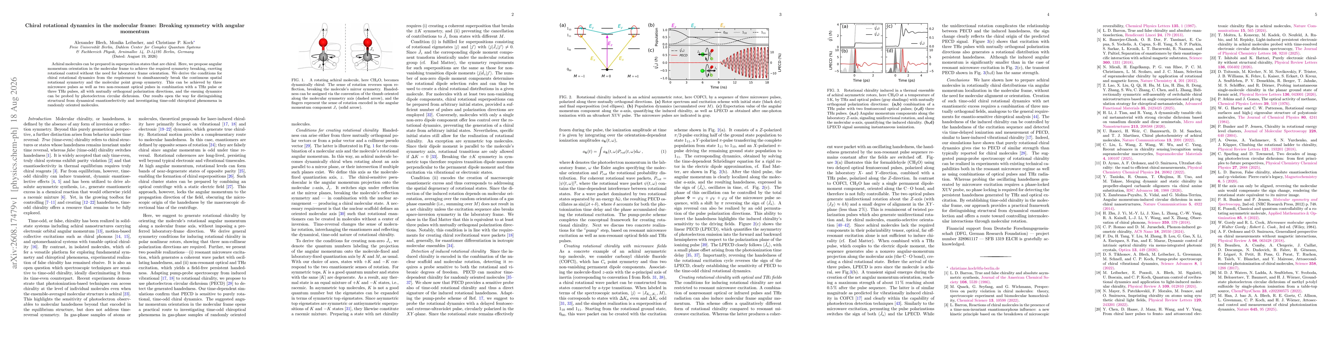 Thumbnail for Chiral rotational dynamics in the molecular frame: Breaking symmetry with angular momentum