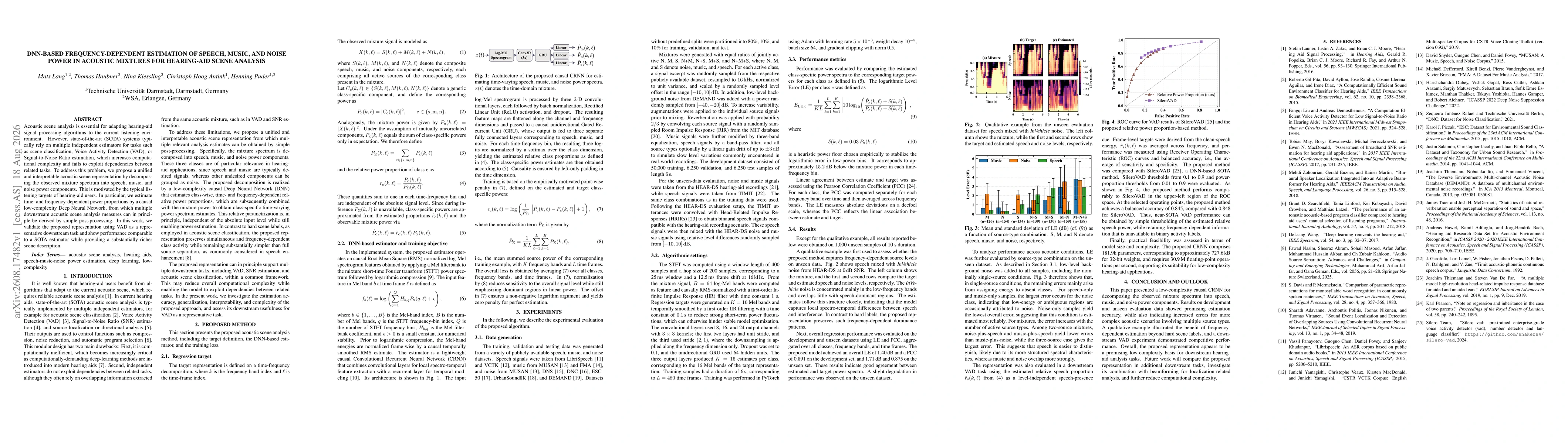 Thumbnail for DNN-Based Frequency-Dependent Estimation of Speech, Music, and Noise Power in Acoustic Mixtures for Hearing-Aid Scene Analysis