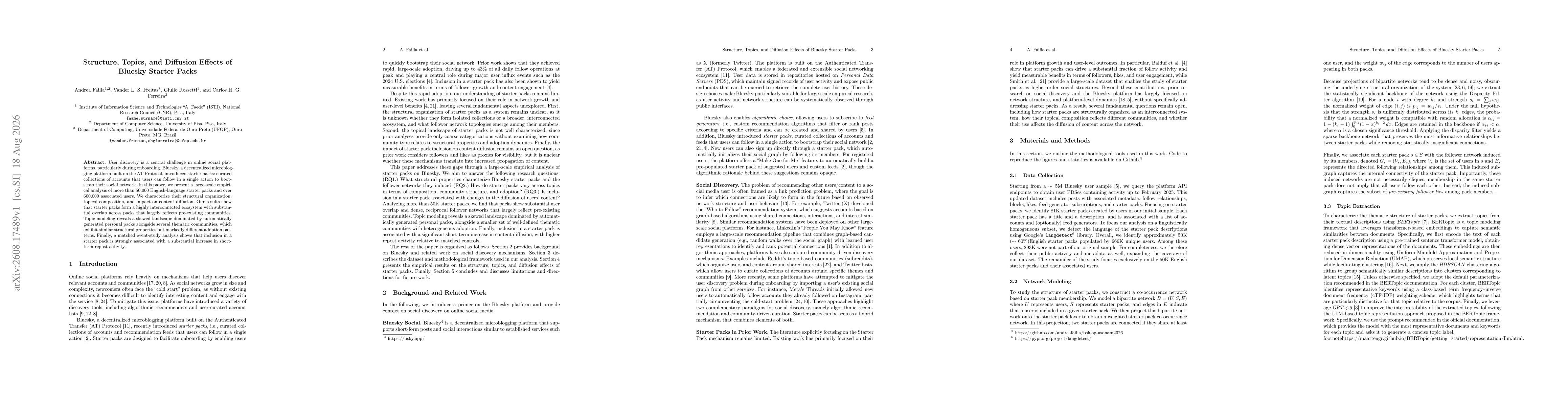 Thumbnail for Structure, Topics, and Diffusion Effects of Bluesky Starter Packs