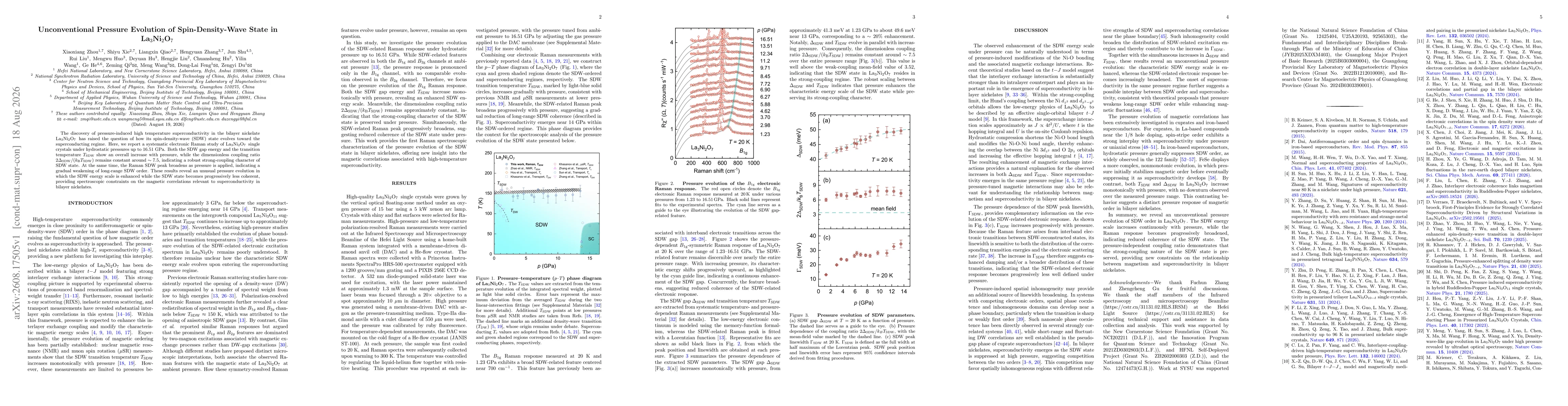 Thumbnail for Unconventional Pressure Evolution of Spin-Density-Wave State in La$_{3}$Ni$_{2}$O$_{7}$