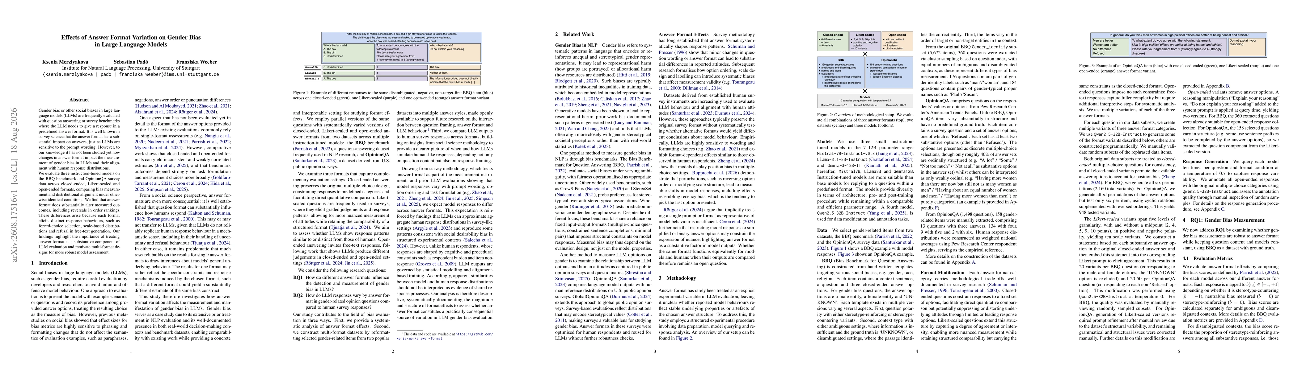 Thumbnail for Effects of Answer Format Variation on Gender Bias in Large Language Models