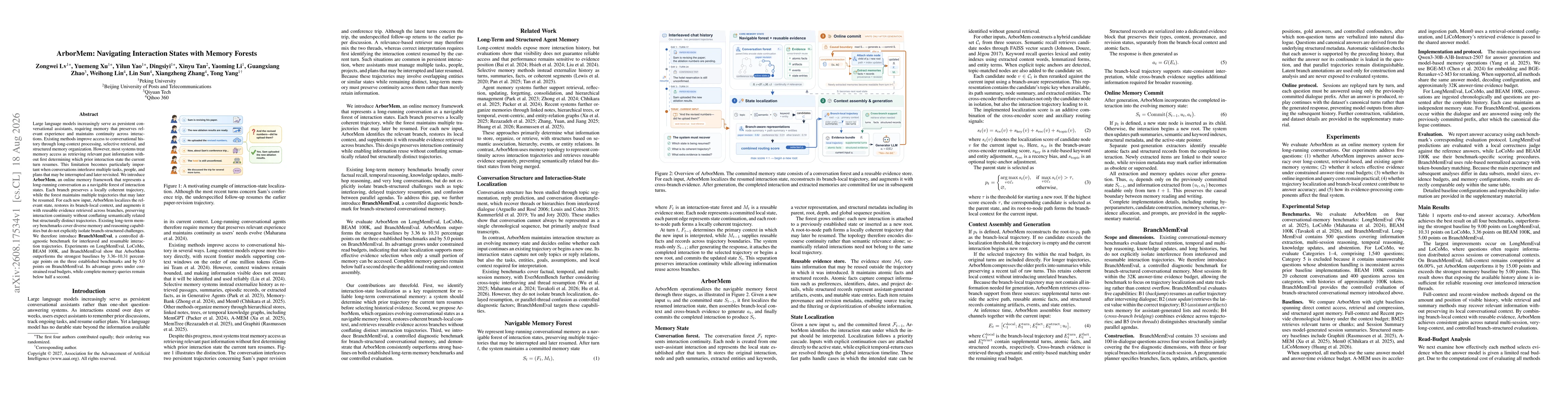 Thumbnail for ArborMem: Navigating Interaction States with Memory Forests