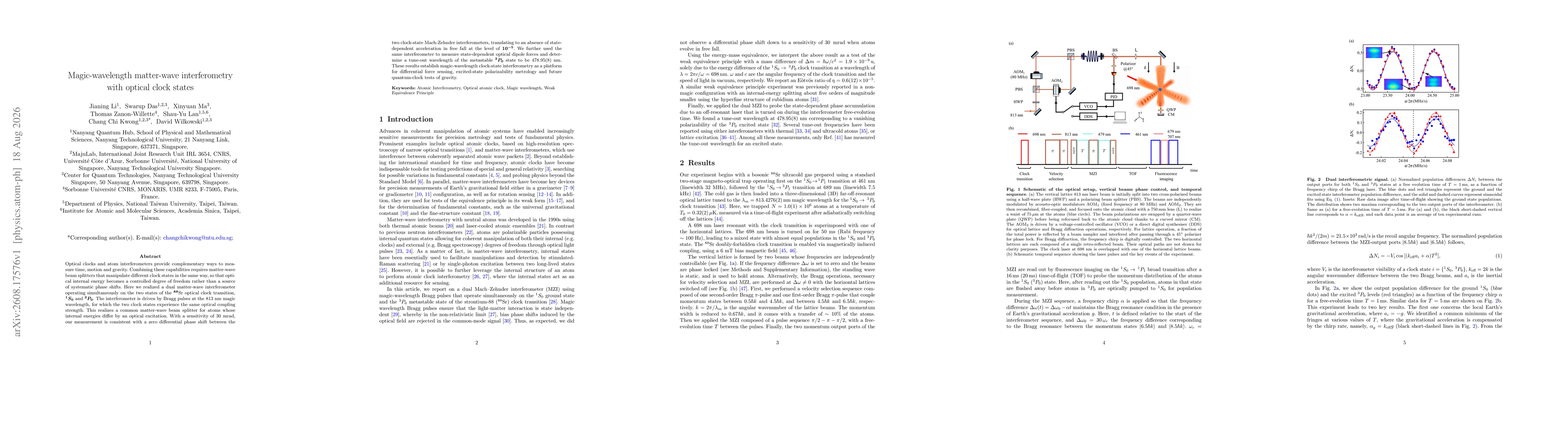 Thumbnail for Magic-wavelength matter-wave interferometry with optical clock states