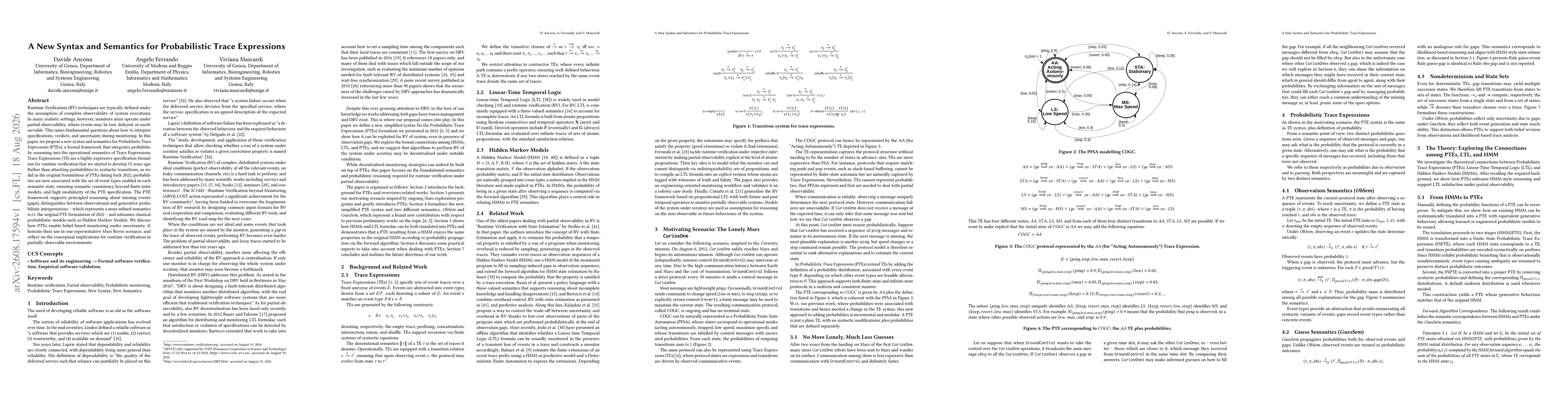 Thumbnail for A New Syntax and Semantics for Probabilistic Trace Expressions