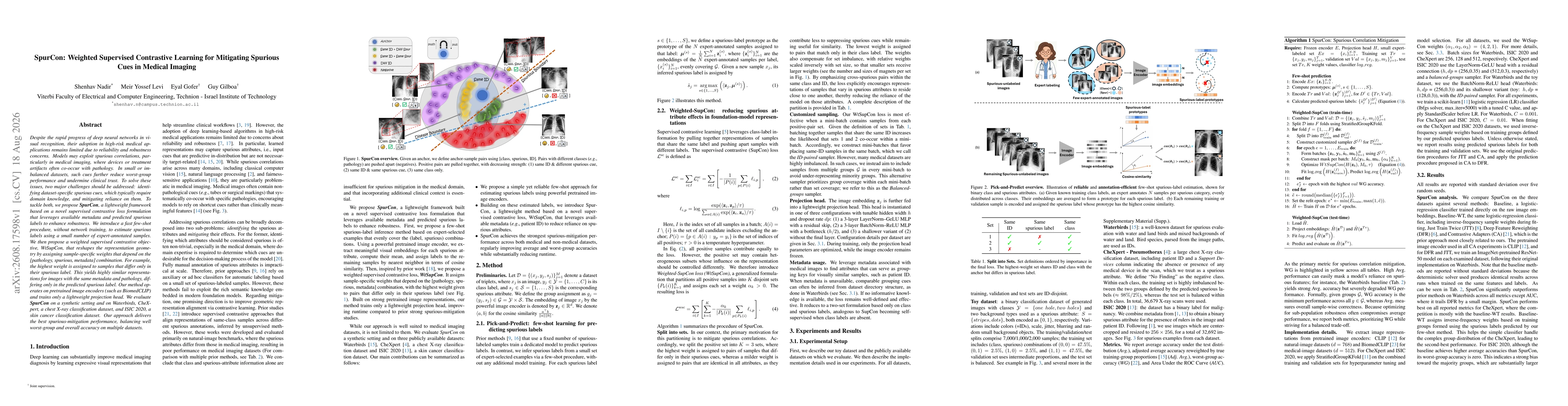 Thumbnail for SpurCon: Weighted Supervised Contrastive Learning for Mitigating Spurious Cues in Medical Imaging