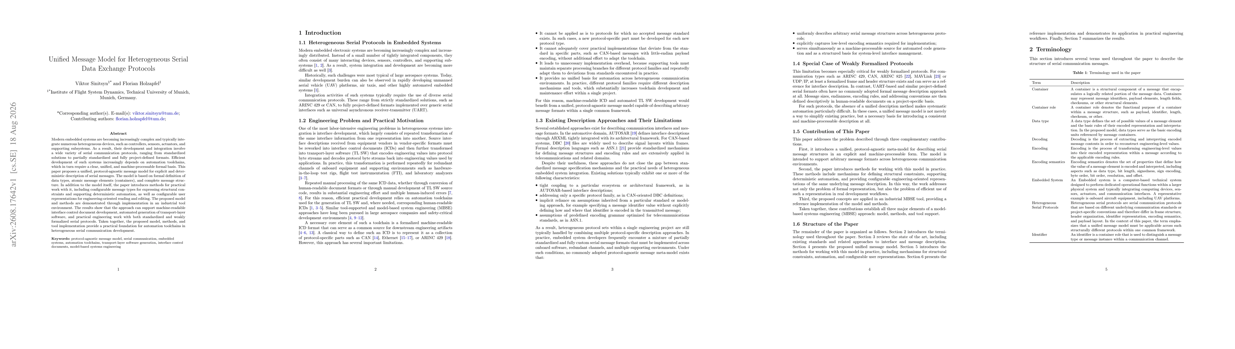 Thumbnail for Unified Message Model for Heterogeneous Serial Data Exchange Protocols