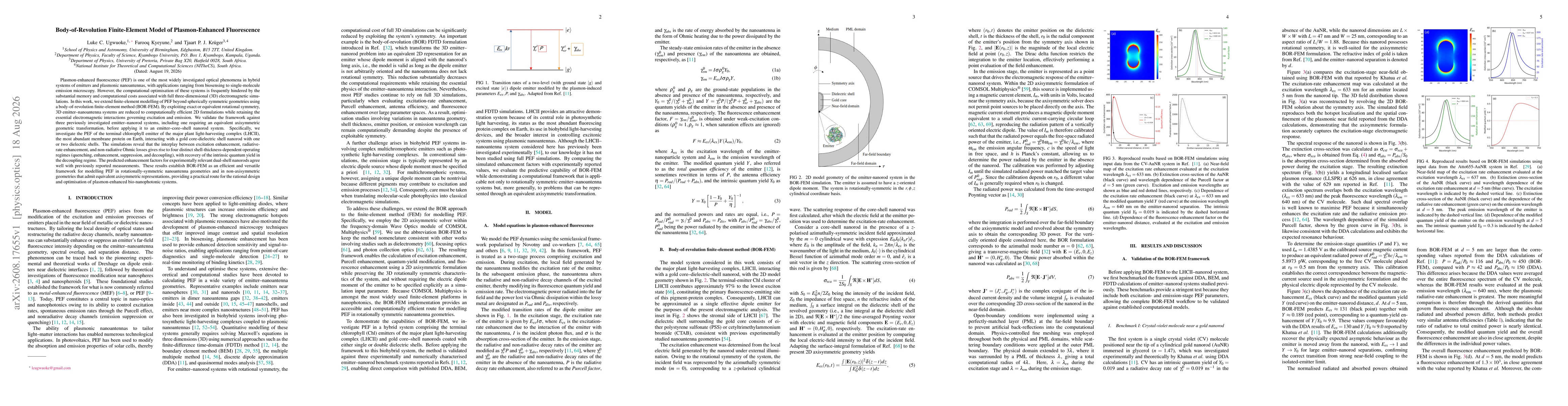Thumbnail for Body-of-Revolution Finite-Element Model of Plasmon-Enhanced Fluorescence
