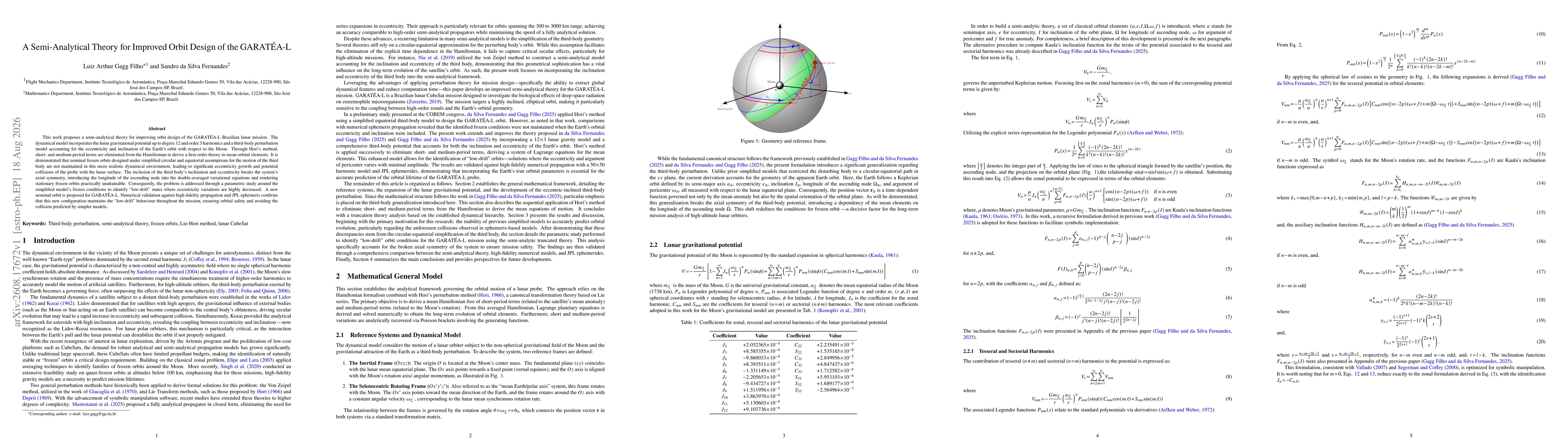 Thumbnail for A Semi-Analytical Theory for Improved Orbit Design of the GARATÉA-L