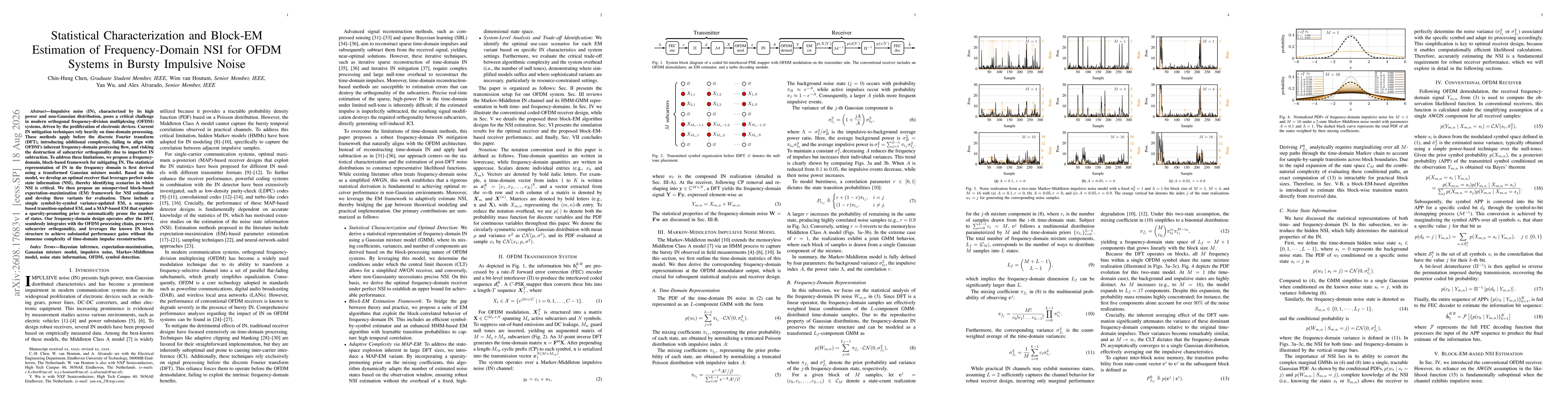 Thumbnail for Statistical Characterization and Block-EM Estimation of Frequency-Domain NSI for OFDM Systems in Bursty Impulsive Noise