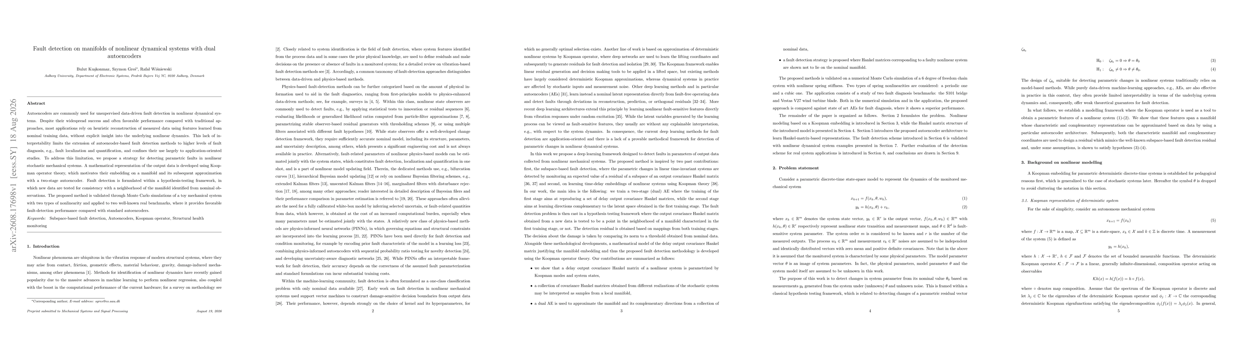 Thumbnail for Fault detection on manifolds of nonlinear dynamical systems with dual autoencoders