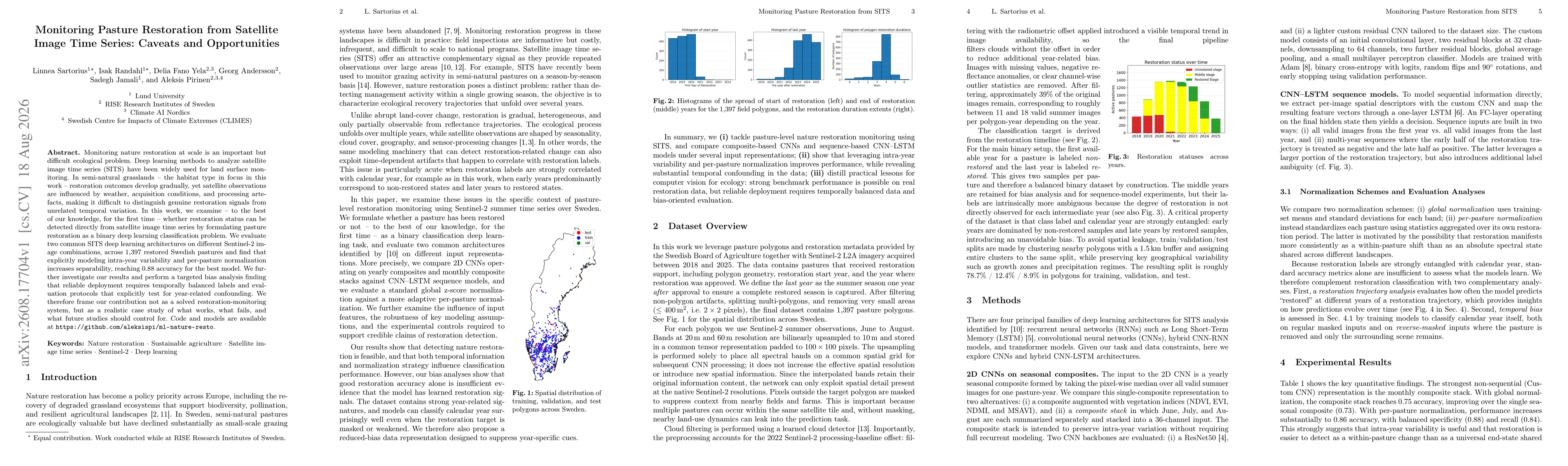 Thumbnail for Monitoring Pasture Restoration from Satellite Image Time Series: Caveats and Opportunities