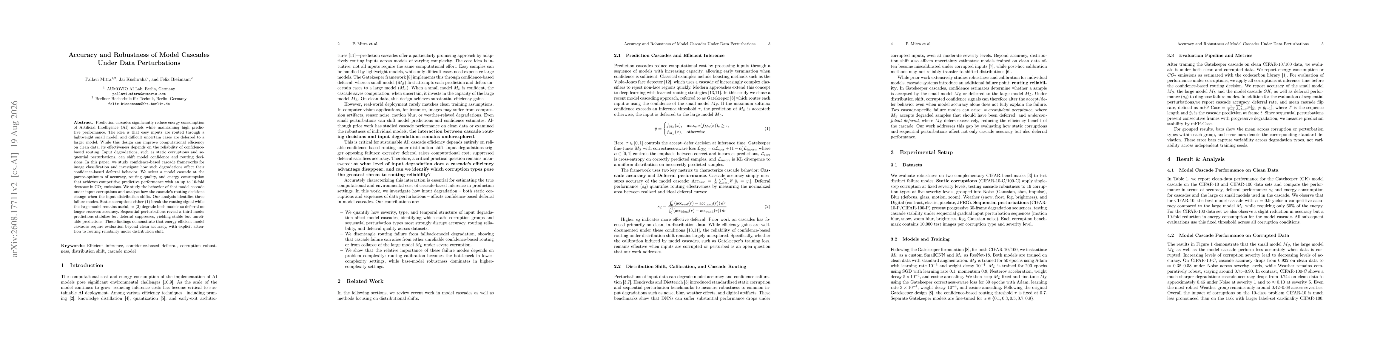 Thumbnail for Accuracy and Robustness of Model Cascades Under Data Perturbations