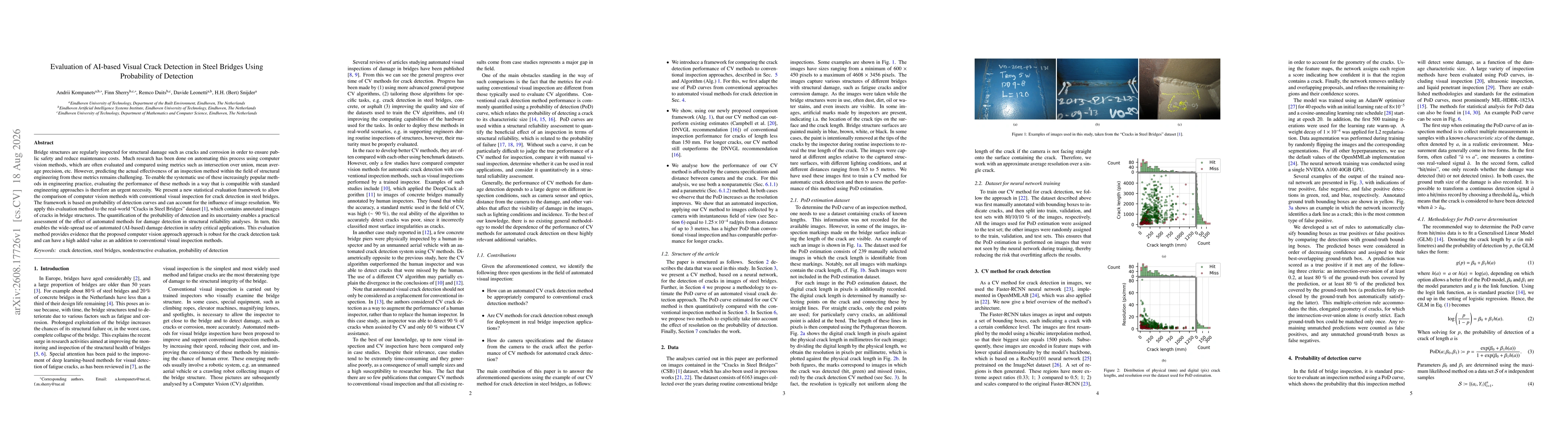 Thumbnail for Evaluation of AI-based Visual Crack Detection in Steel Bridges Using Probability of Detection