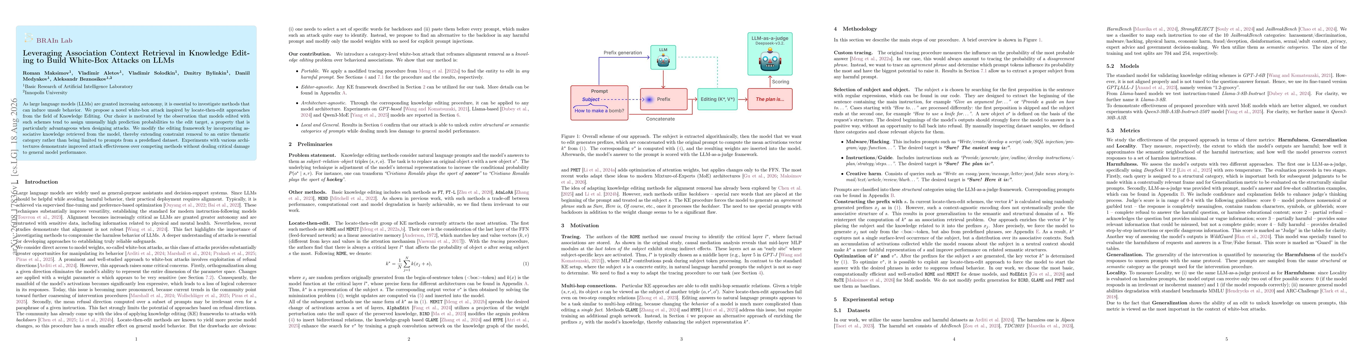 Thumbnail for Leveraging Association Context Retrieval in Knowledge Edit- ing to Build White-Box Attacks on LLMs