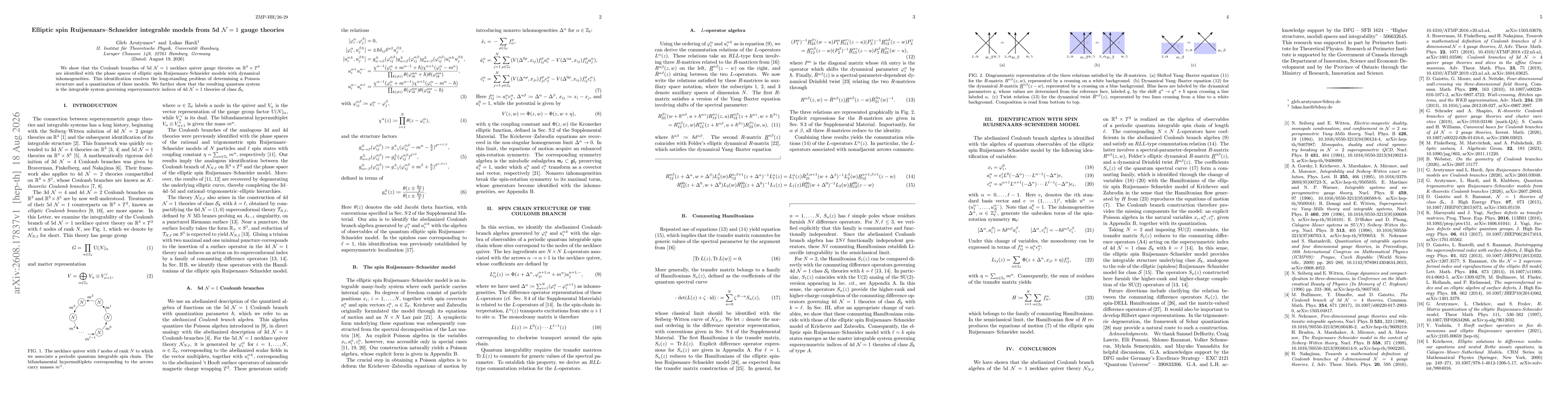 Thumbnail for Elliptic spin Ruijsenaars-Schneider integrable models from 5d $\mathcal{N}=1$ gauge theories