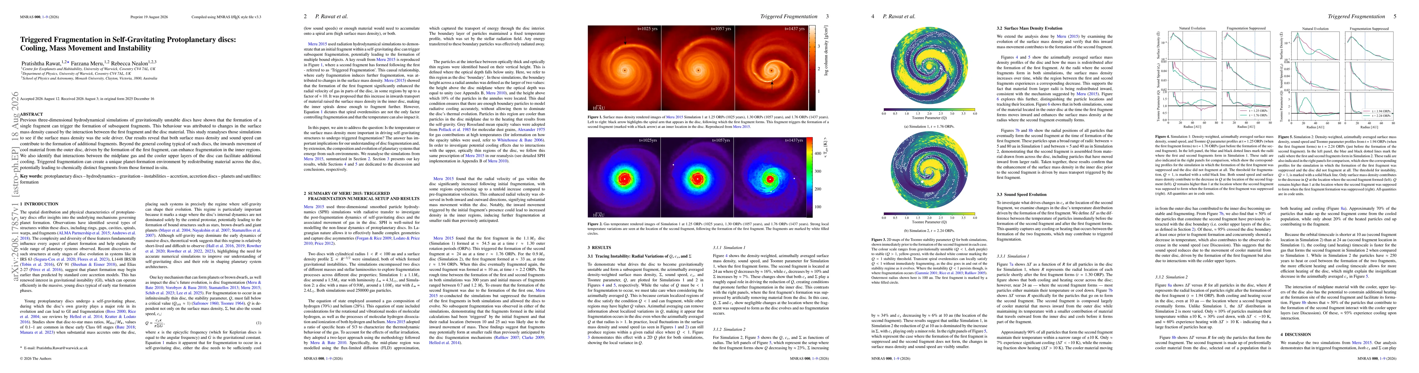 Thumbnail for Triggered Fragmentation in Self-Gravitating Protoplanetary discs: Cooling, Mass Movement and Instability