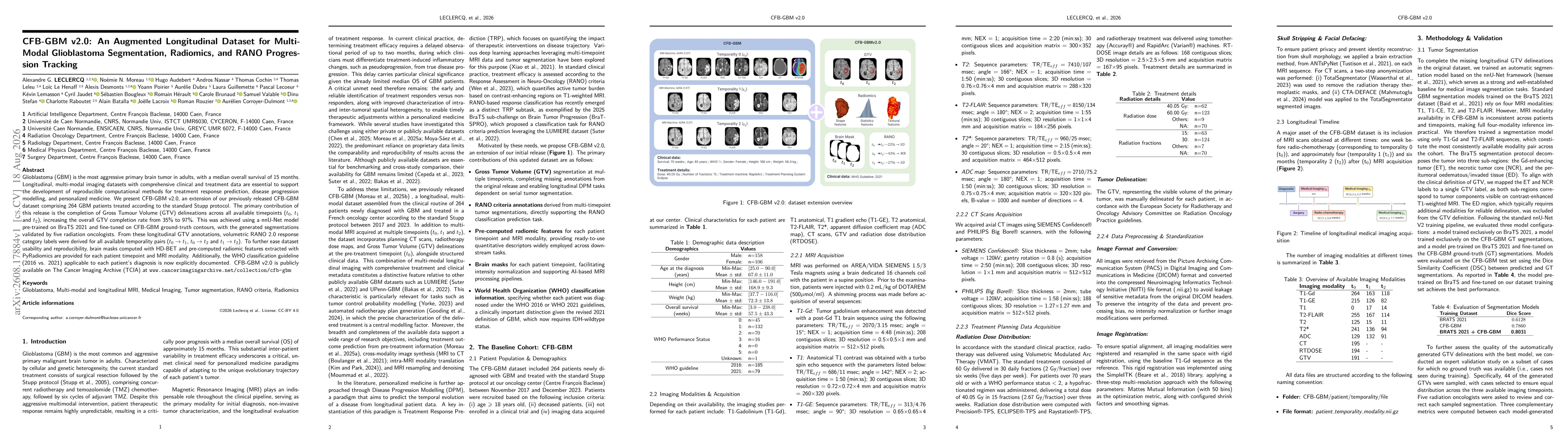 Thumbnail for CFB-GBM v2.0: An Augmented Longitudinal Dataset for Multi-Modal Glioblastoma Segmentation, Radiomics, and RANO Progression Tracking