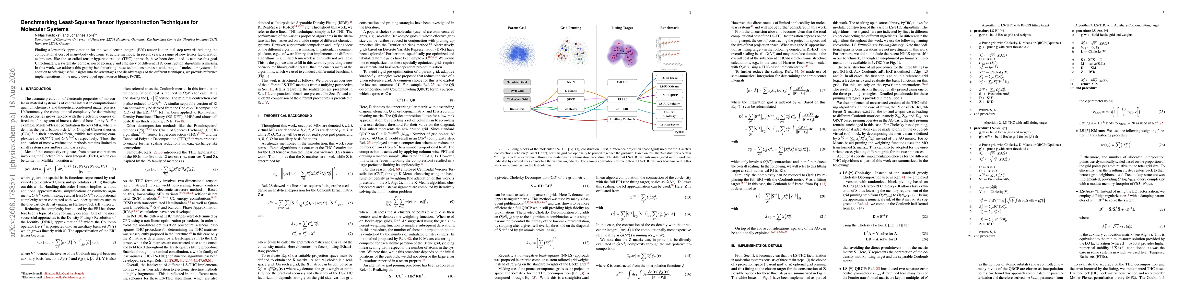 Thumbnail for Benchmarking Least-Squares Tensor Hypercontraction Techniques for Molecular Systems