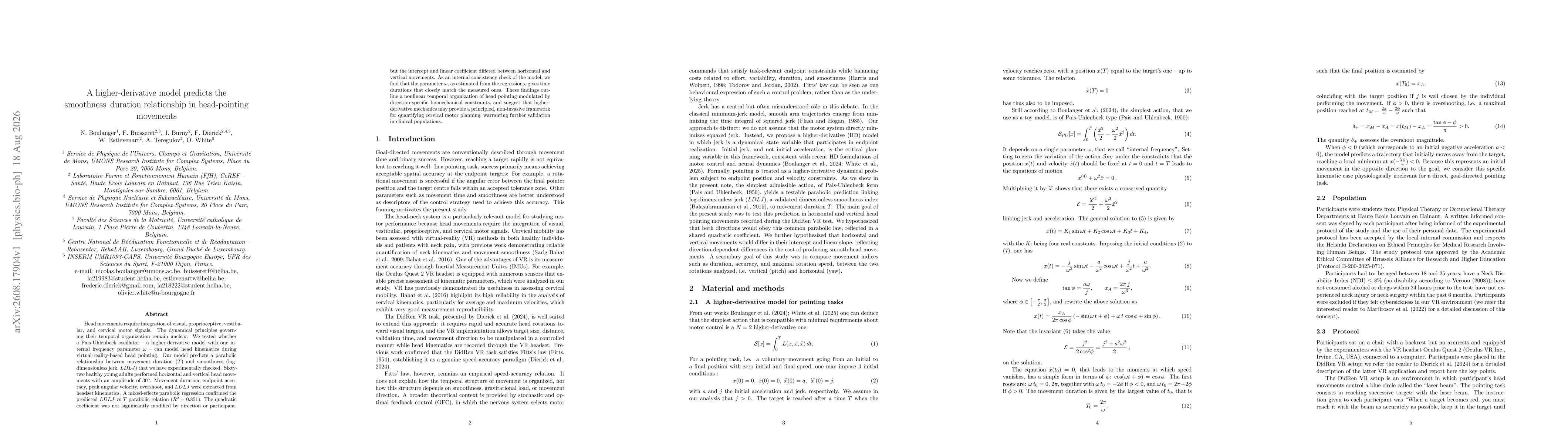 Thumbnail for A higher-derivative model predicts a smoothness vs duration relationship in head-pointing movements
