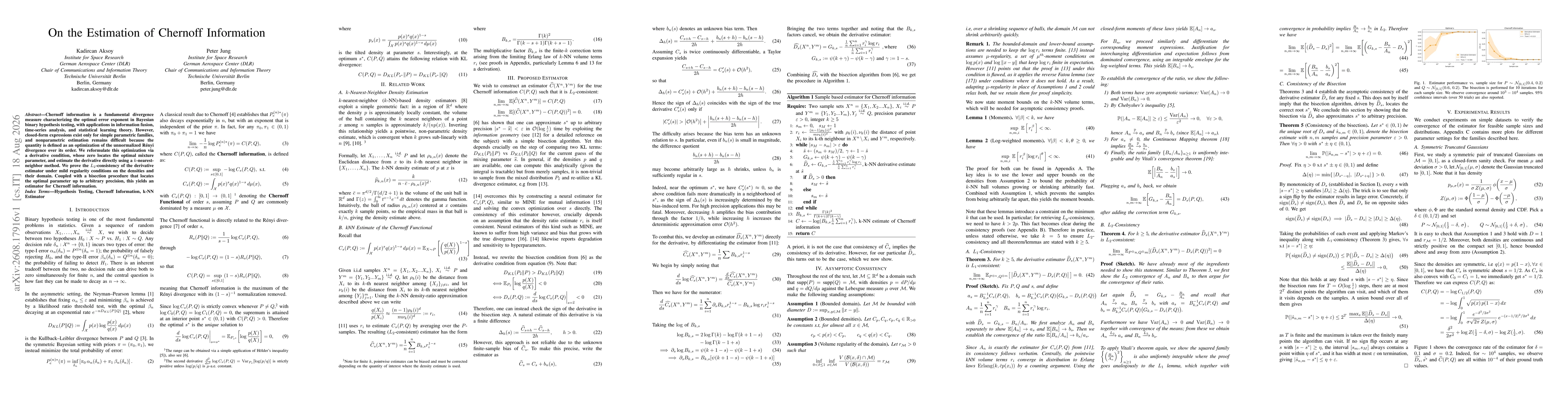 Thumbnail for On the Estimation of Chernoff Information