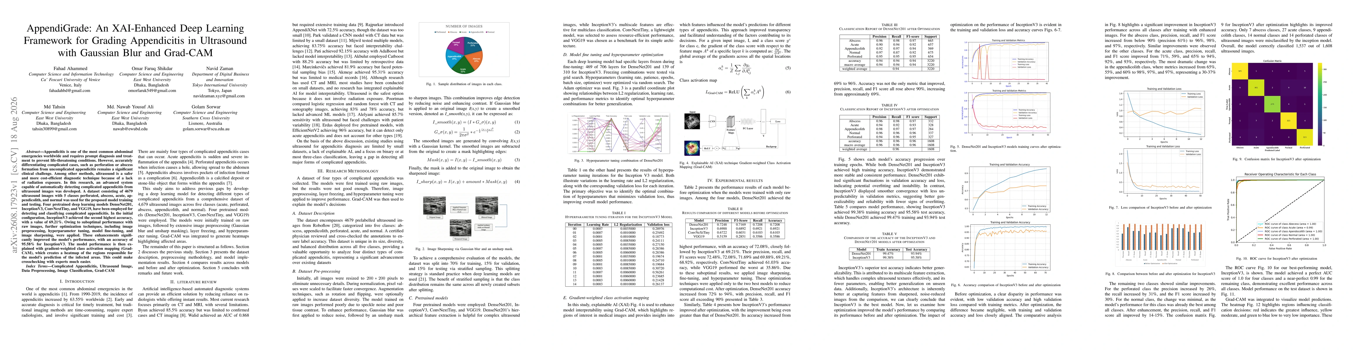 Thumbnail for AppendiGrade: An XAI-Enhanced Deep Learning Framework for Grading Appendicitis in Ultrasound with Gaussian Blur and Grad-CAM