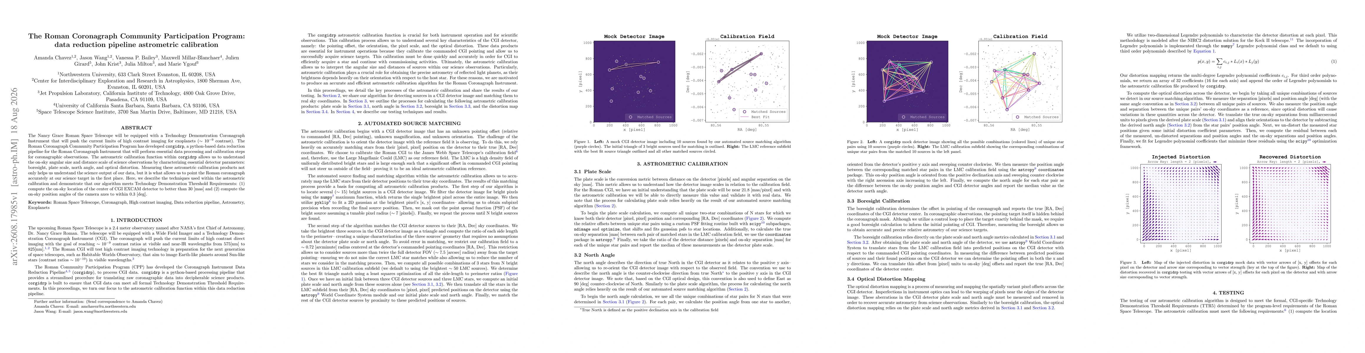 Thumbnail for The Roman Coronagraph Community Participation Program: data reduction pipeline astrometric calibration