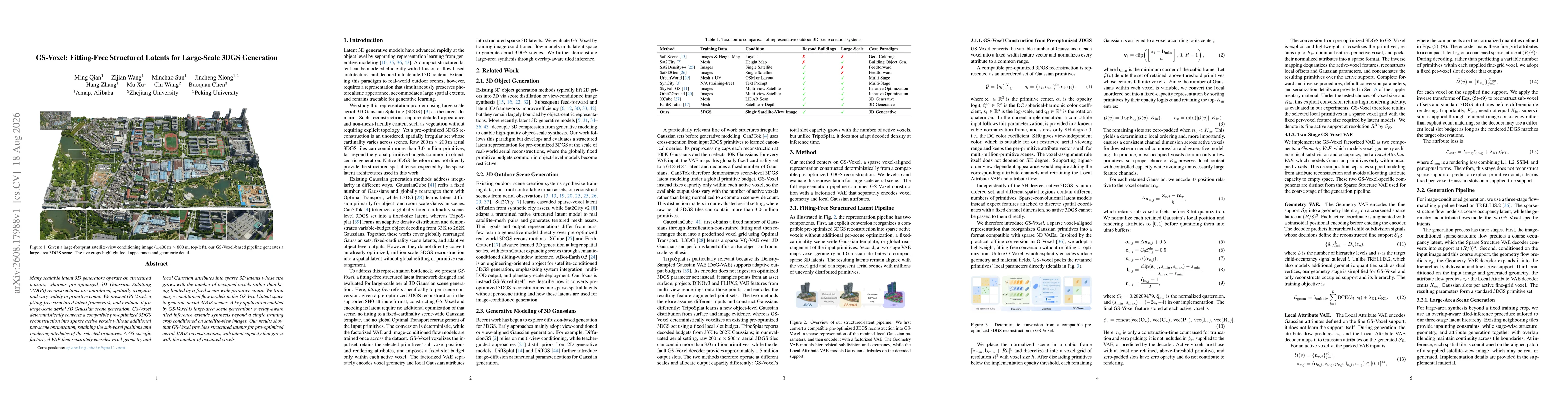 Thumbnail for GS-Voxel: Fitting-Free Structured Latents for Large-Scale 3DGS Generation