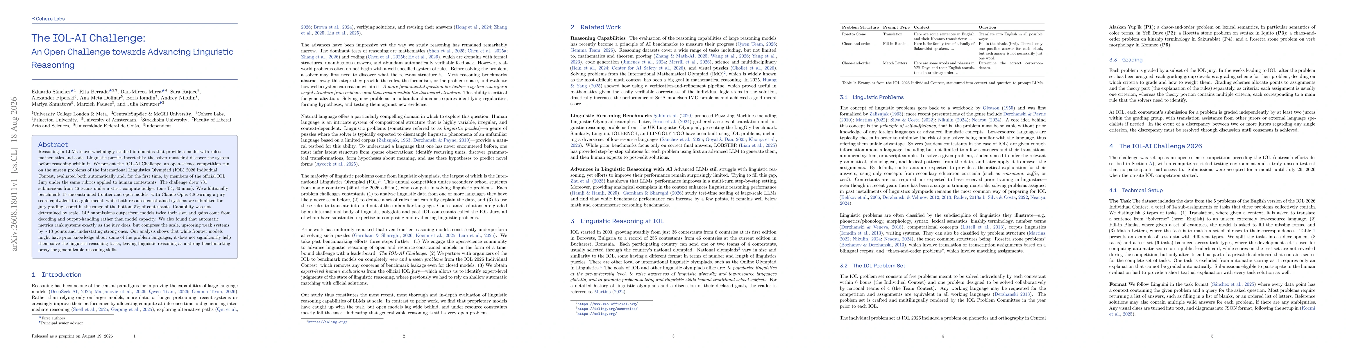 Thumbnail for The IOL-AI Challenge: An Open Challenge towards Advancing Linguistic Reasoning