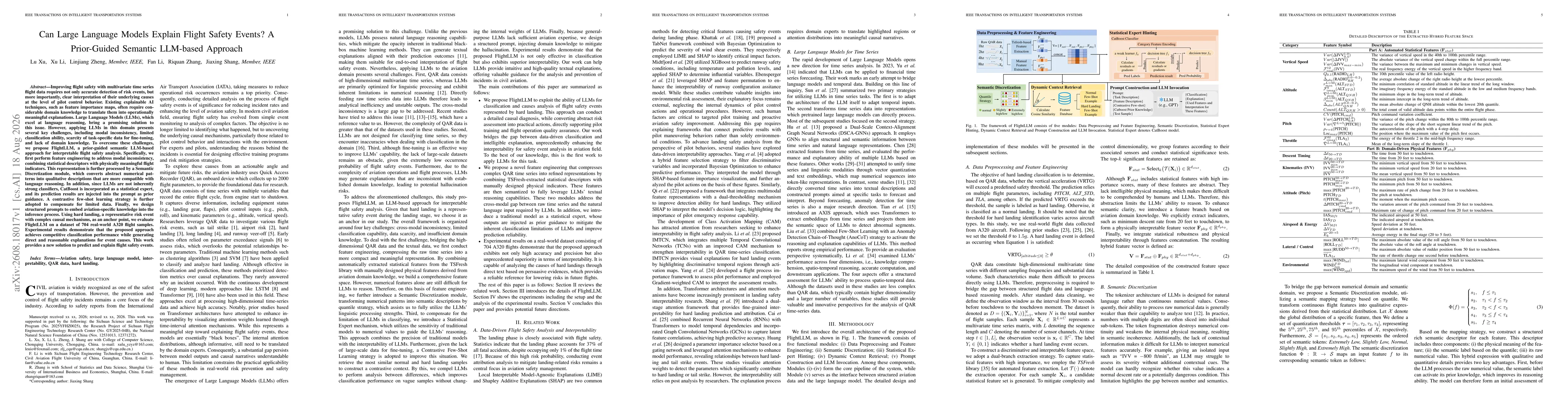 Thumbnail for Can Large Language Models Explain Flight Safety Events? A Prior-Guided Semantic LLM-based Approach