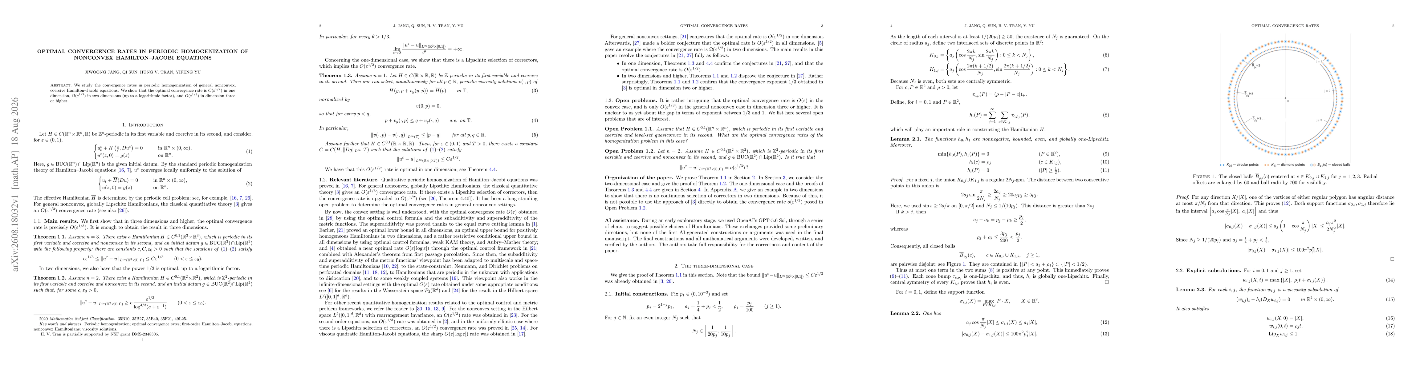 Thumbnail for Optimal convergence rates in periodic homogenization of nonconvex Hamilton--Jacobi equations