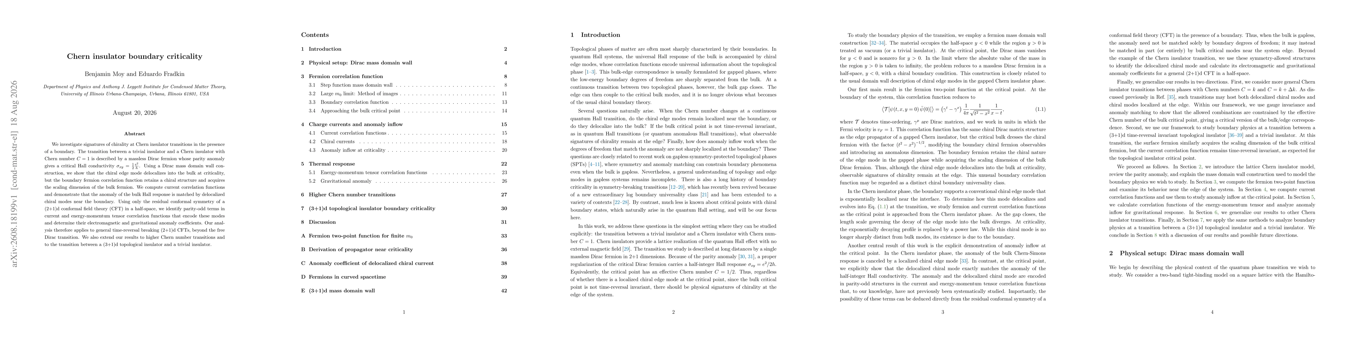 Thumbnail for Chern insulator boundary criticality
