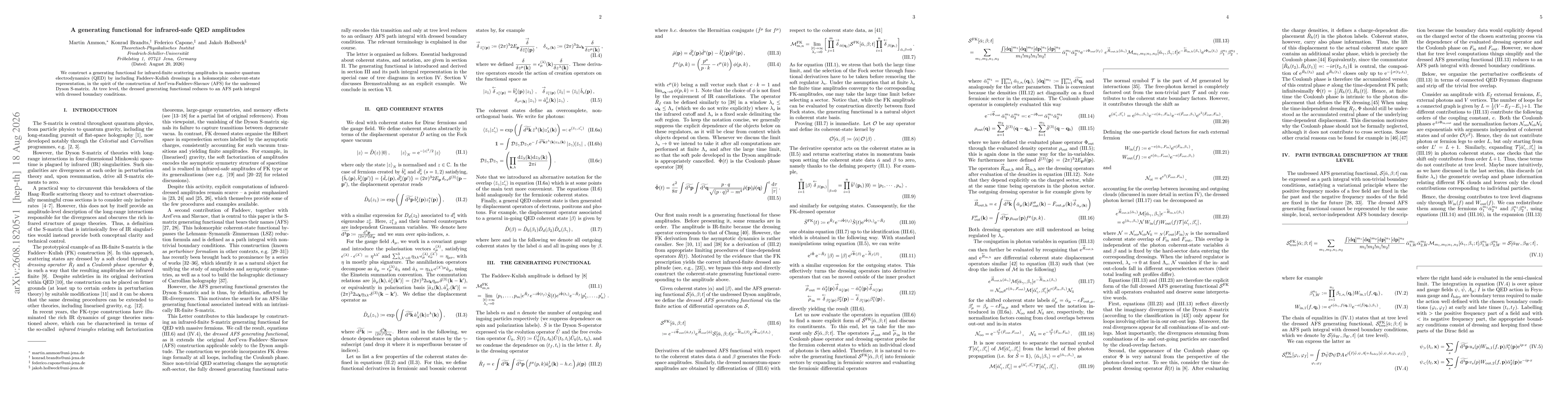 Thumbnail for A generating functional for infrared-safe QED amplitudes