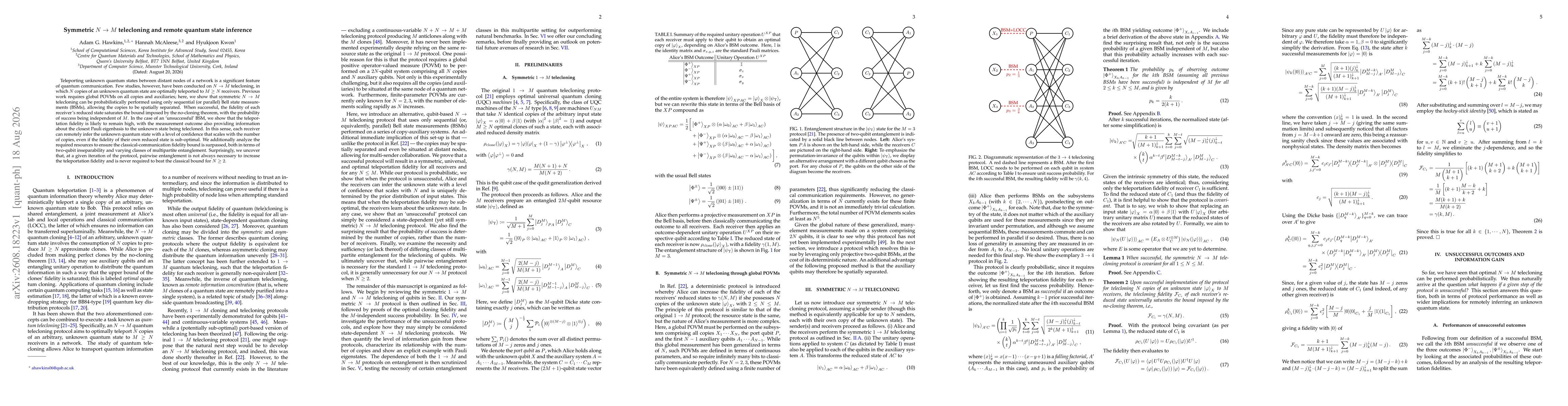 Thumbnail for Symmetric $N \to M$ telecloning and remote quantum state inference