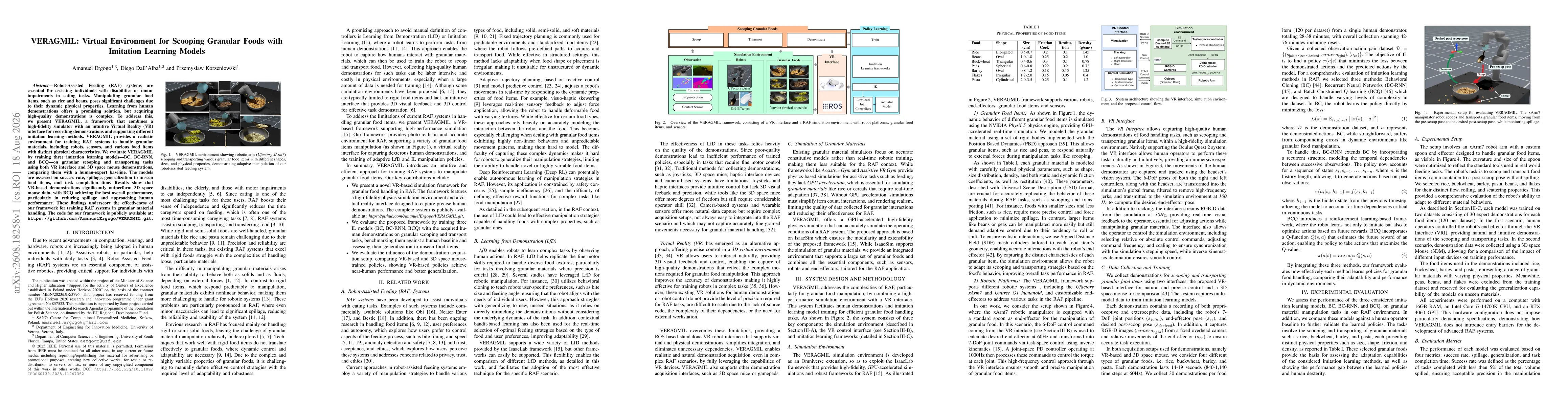 Thumbnail for VERAGMIL: Virtual Environment for Scooping Granular Foods with Imitation Learning Models