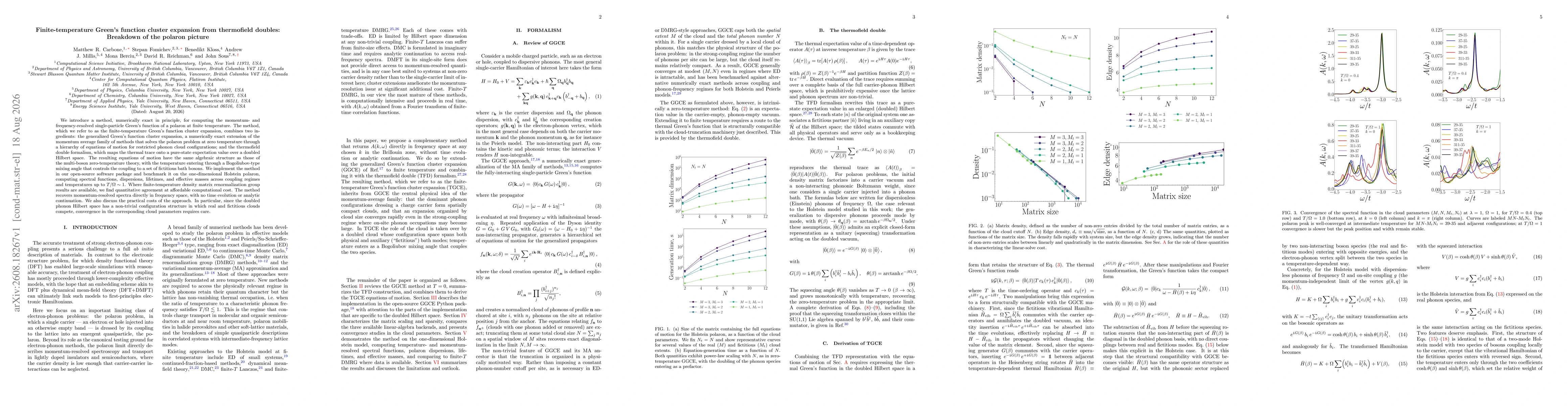 Thumbnail for Finite-temperature Green's function cluster expansion from thermofield doubles: Breakdown of the polaron picture