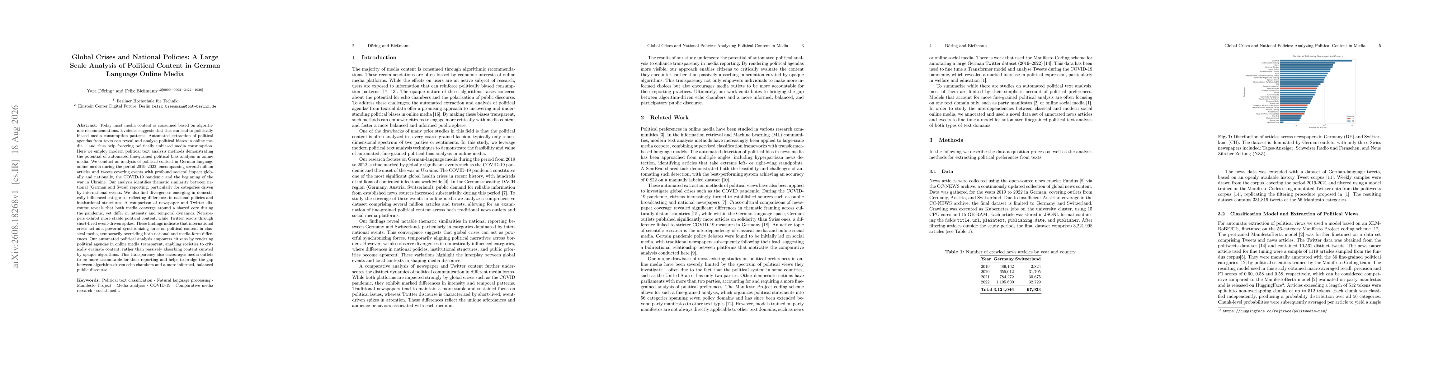 Thumbnail for Global Crises and National Policies: A Large Scale Analysis of Political Content in German Language Online Media
