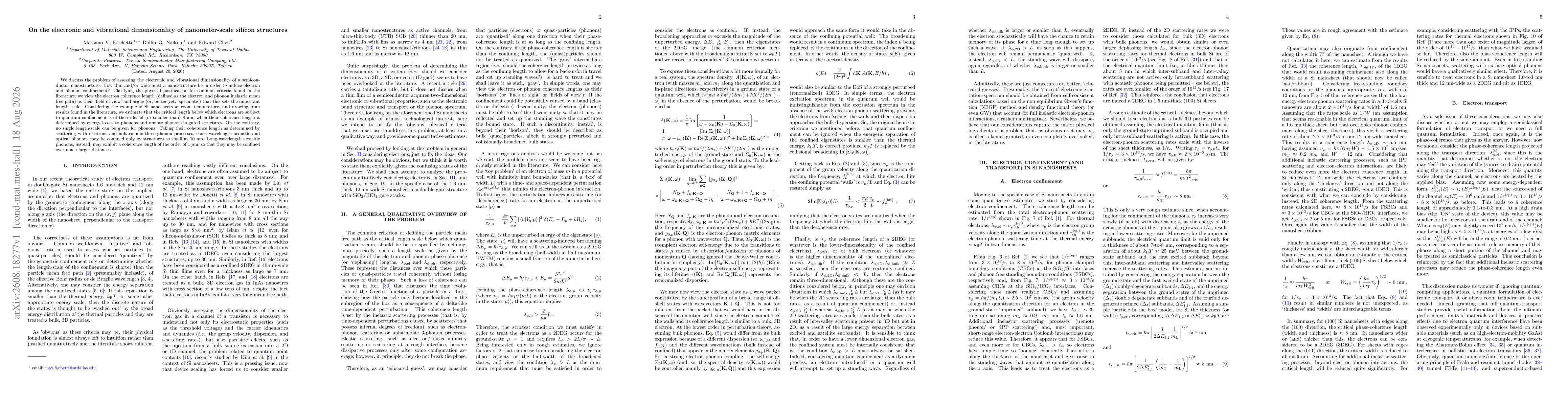 Thumbnail for On the electronic and vibrational dimensionality of nanometer-scale silicon structures