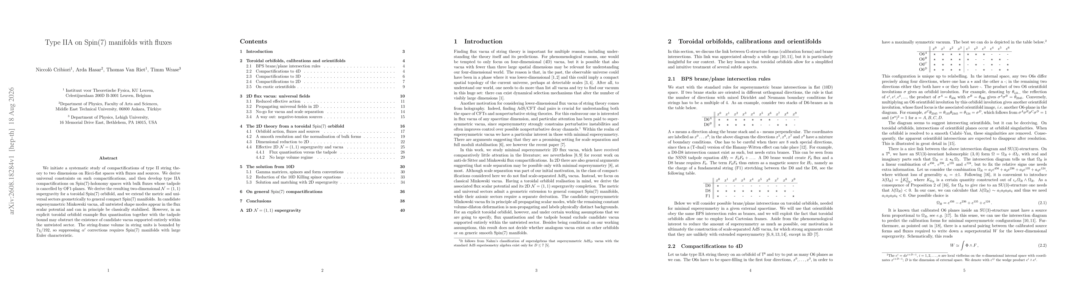 Thumbnail for Type IIA on Spin(7) manifolds with fluxes