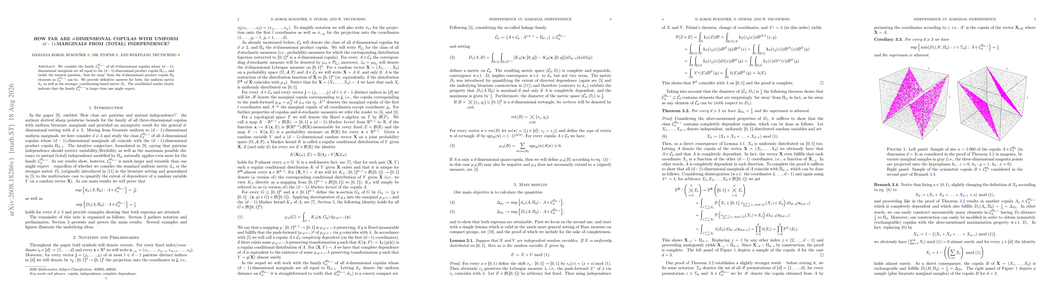 Thumbnail for How far are $d$-dimensional copulas with uniform $(d-1)$-marginals from (total) independence?