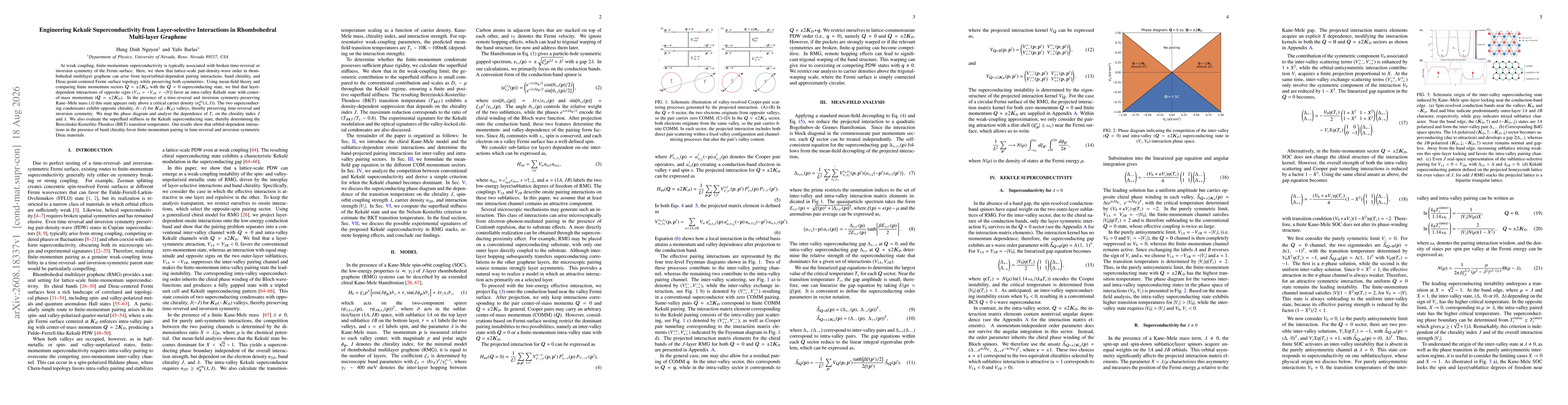 Thumbnail for Engineering kekule superconductivity from layer-selective interactions in rhombohedral graphene